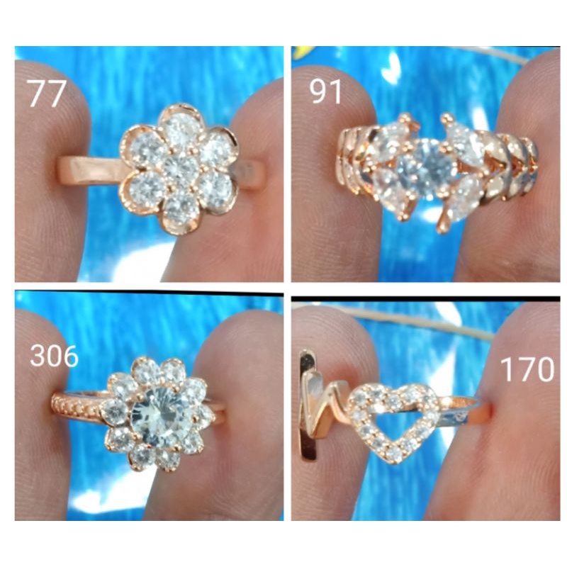 NLt44. Cincin xuping wanita lapis emas dgn mata zircon