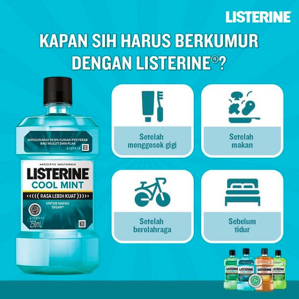 LISTERINE Antiseptic Mouthwash / Obat Kumur Antiseptik 250ml / 500ml