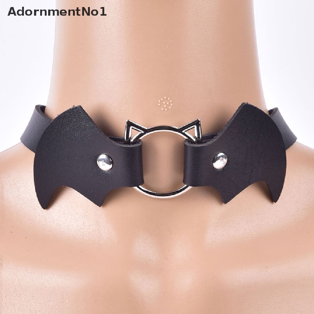 (AdornmentNo1) Kalung Choker Kulit Imitasi Gaya Punk Motif Kelelawar vampire Untuk Perhiasan Wanita / Halloween