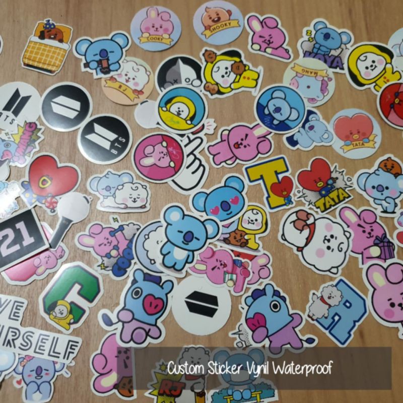 

Sticker Dekorasi DIY / Notebook / Scarpbook / Diary / Hiasan HP; Laptop ; etc Random 60-70pcs BT21