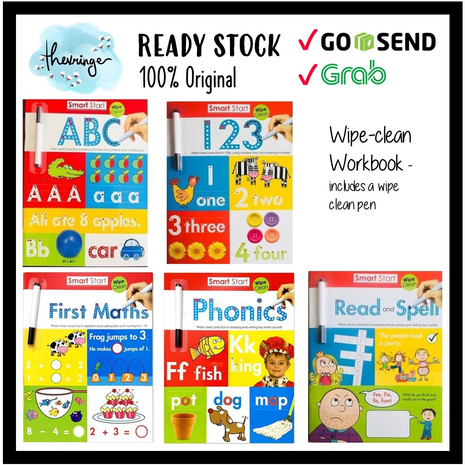 Smart Start Wipe Clean Workbook Alphabet / Number / Phonics / First Math / Read & Spell