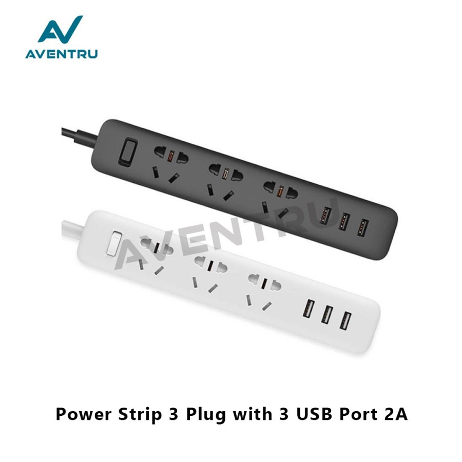 Mi Smart Power Strip Socket Stop Kontak 3 Plug 3 USB Port Fast Charging