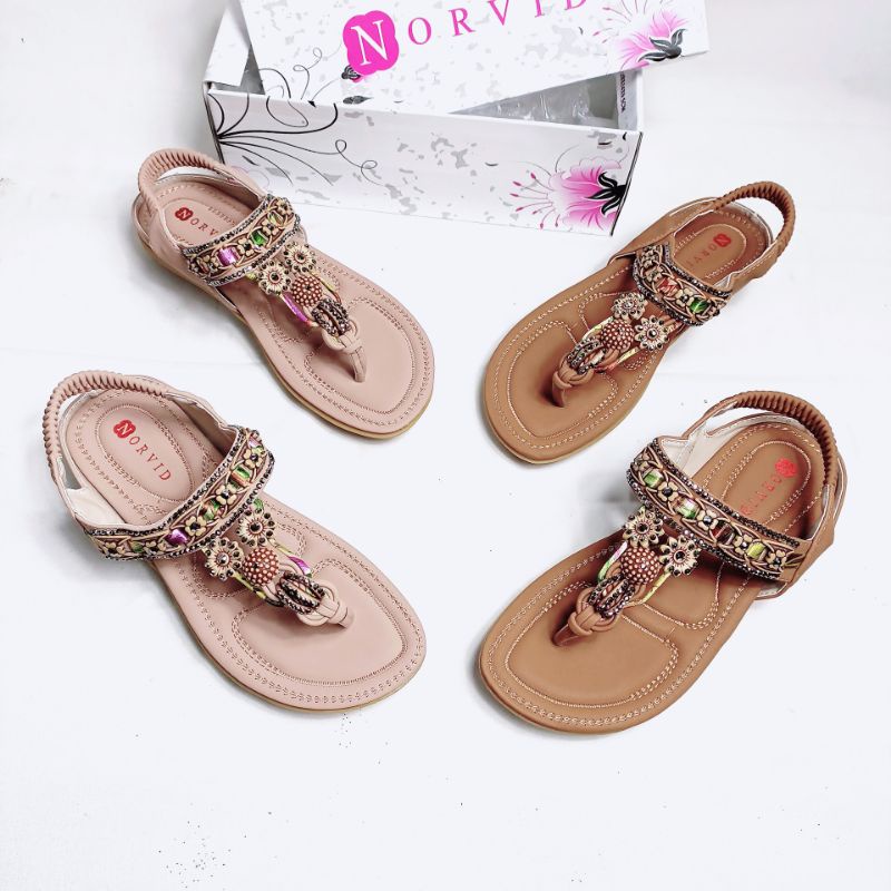 Norvid Flat Sandal Tali Impor Simple NGS 335