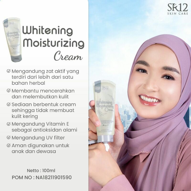 WHITENING MOUISTURIZING CREAM SR12, CREAM PEMUTIH, PEMUTIH WAJAH, PEMUTIH BADAN