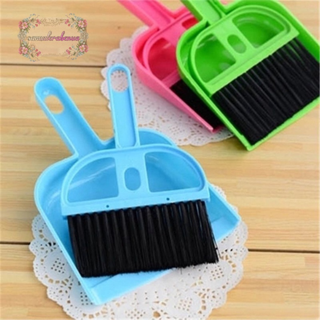 RT66 sapu dan pengki set mini dustpan serok cikrak kecil kebersihan karpet mobil meja laptop SB3442