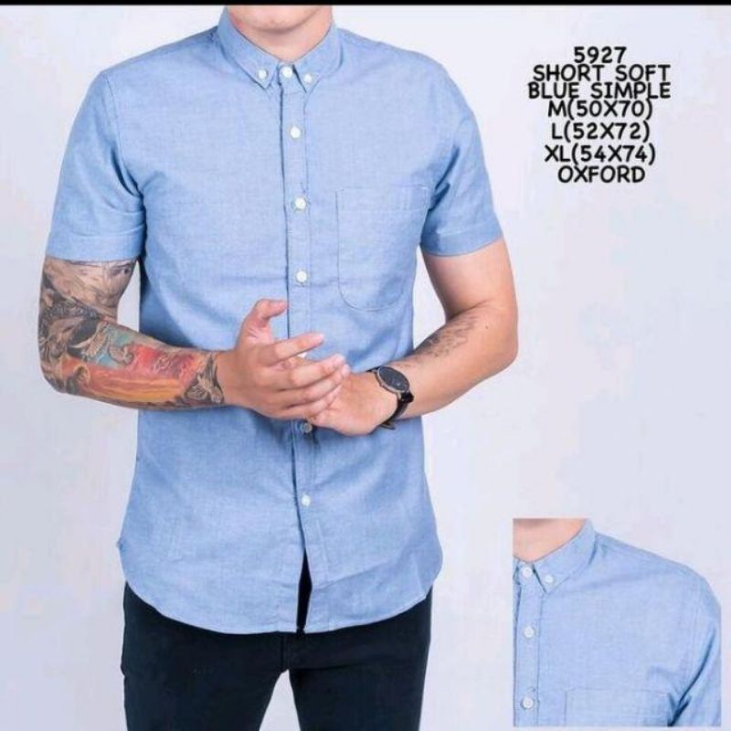 KEMEJA PRIA BOYI TOP MAN LENGAN PENDEK KASUAL FORMAL KERJA PUTIH HITAM NAVY GREY