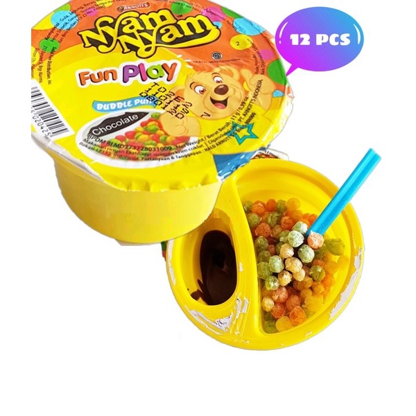 Arnott's Nyam Nyam FUN PLAY Bubble Puff Chocolate - ( HARGA PER DUS )