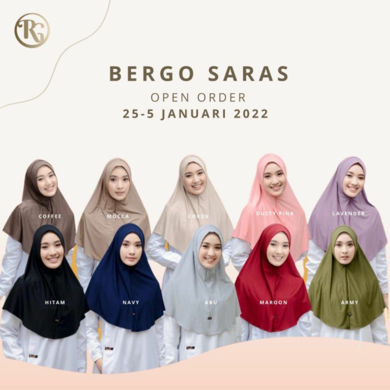 bergo saras riyani/bergo spandek/hijab riyani