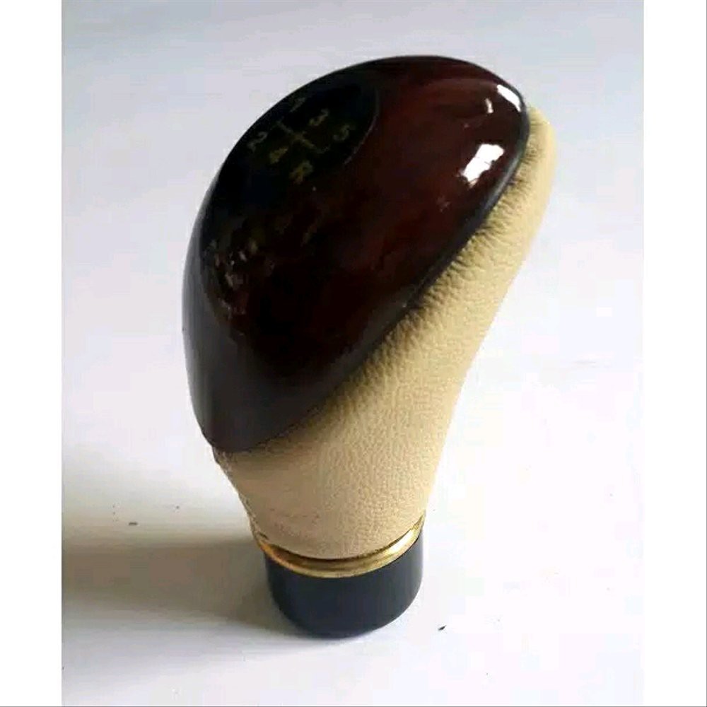 gear knop shift knob gigi persneling mobil manual warna cream kayu plus angka