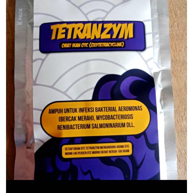 Tetranzym obat infeksi ikan / bercak merah pada ikan (20gr)