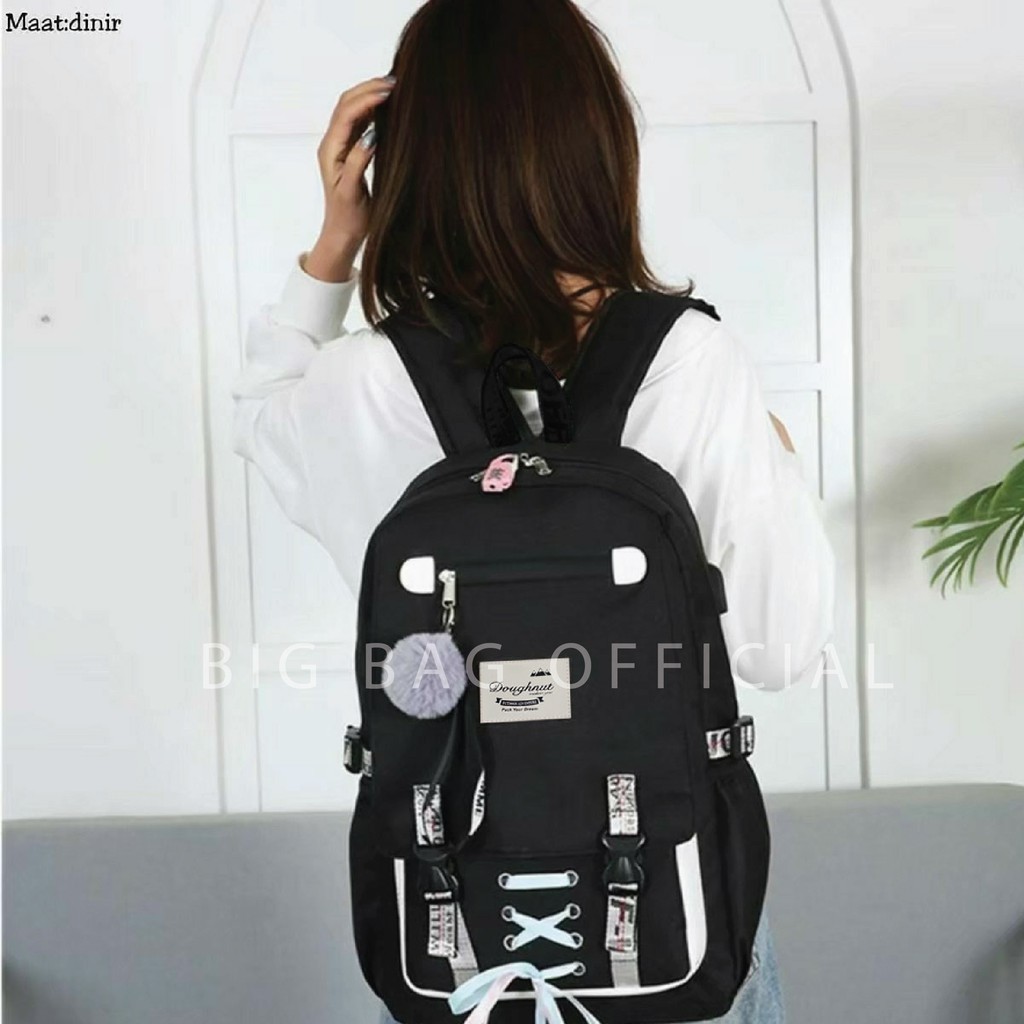 Ransel Korea Ransel Remaja Tas Korea Perempuan ( TIDAK DENGAN POM POM &amp; GANTUNGAN ) Tas Sekolah