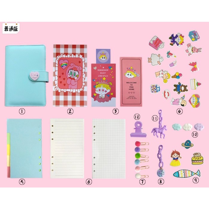 

(BISA COD) Buku Binder A6 Agenda Planner Bahan Kulit PU Warna Pastel Girl MB0096 - Tosca