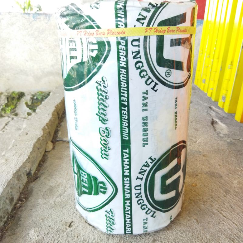 Plastik mulsa BELL ukuran 80cm panjang 725 meter. plastik pertanian hitam perak bell hijau tani ungg