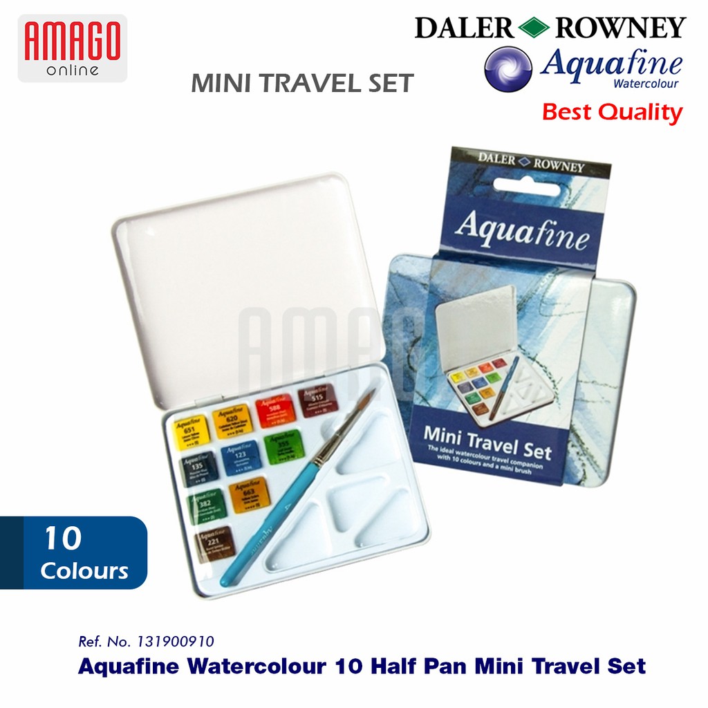 

Cat Air Lukis DALER-ROWNEY Aquafine Mini Travel Set - 10 Half Pan Watercolour - 131900910