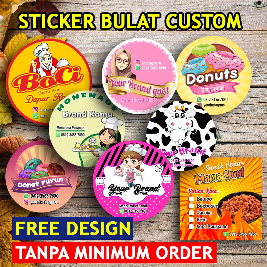 

Cetak Stiker Chromo Custom Bulat Sticker Kotak utk Label Kemasan Makanan Minuman Tanpa Minimal Order