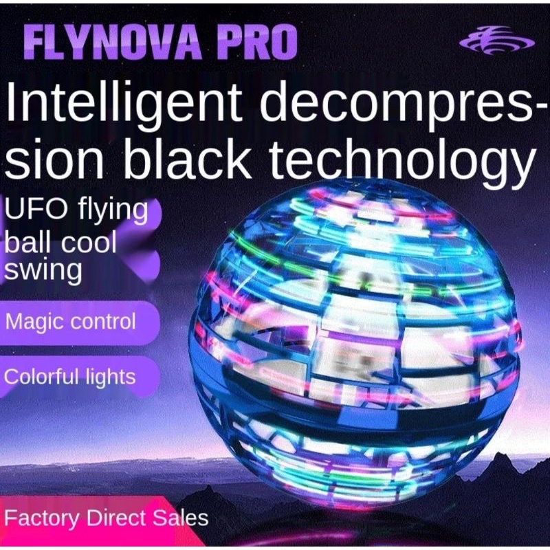 Mainan Terbang Aktivitas Anak Lempar Bola Terbang Spinner Lampu - Flying Spinner Flynova Pro