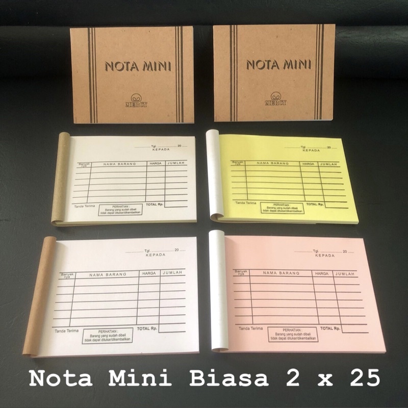 

Nota Mini Biasa Mercy 2x25 Nota Olshop
