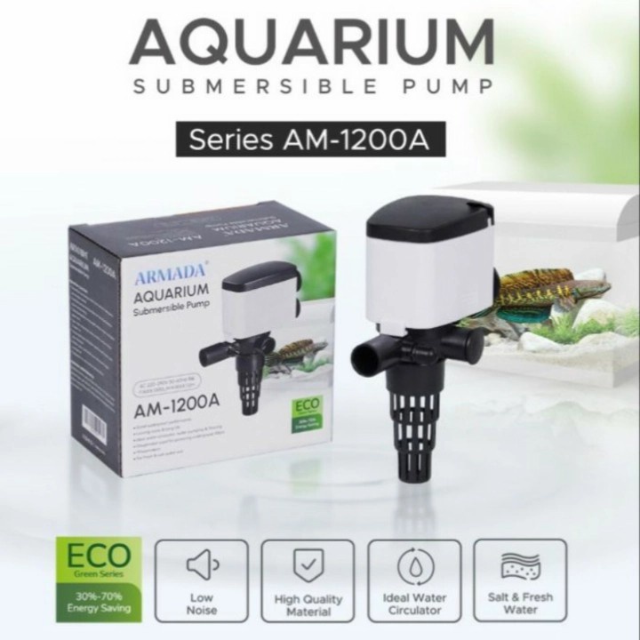 Pompa Aaquarium Celup Power Head Armada Am 1200 A Am-1200A Low Watt
