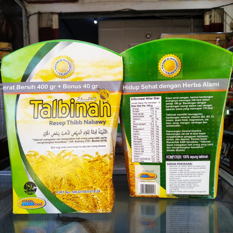 

Talbinah ORI tepung gandum talbina 400gr + 40gr obat lambung