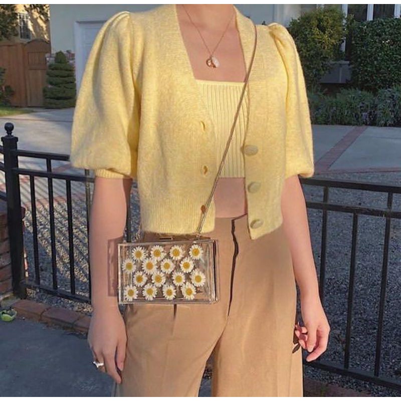 Tas Wanita | Zara Flower Daisy Acrylic Bag Original