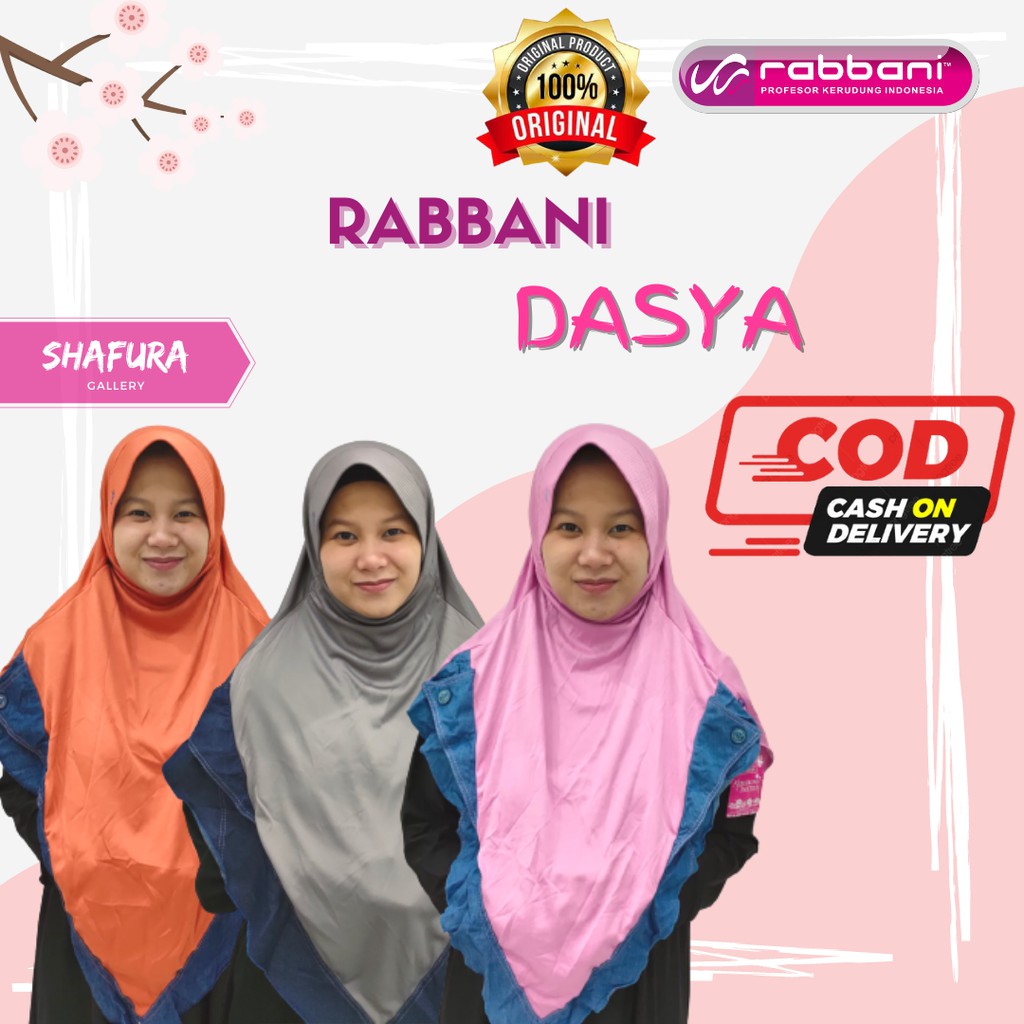 Kerudung Hijab Jilbab Krudung RABBANI Dasya Dewasa Anak Sekolah Original Asli
