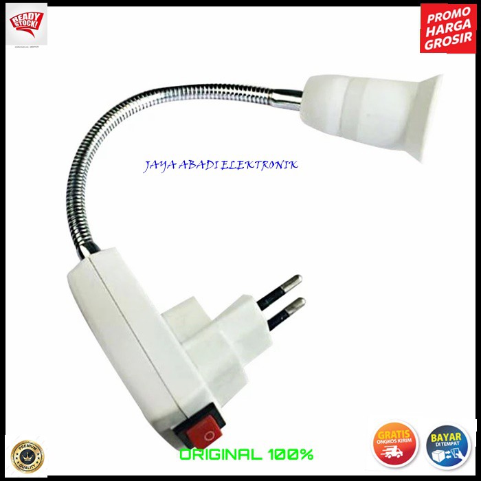 G561 SAMBUNGAN LAMPU SAKLAR SPIRAL 20 CM EXTENSION FITING E27 COLOK COLOKAN LAMP LED BOHLAM TIDUR BELAJAR SLEEP BULB TES COLOKAN STOP KONTAK LISTRIK SETRUM BULB LAMPU TIDUR BELAJAR ADA SAKLAR ON OFNYA JADI LEBIH AMAN DAN PRAKTIS