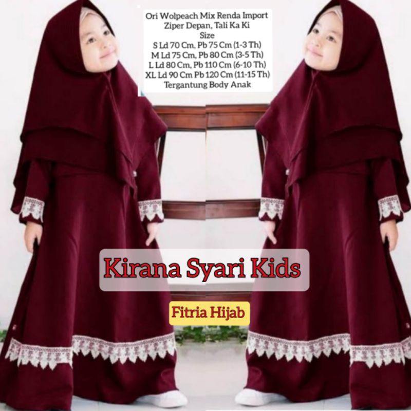 gamis syar'i anak terbaru polos elegan