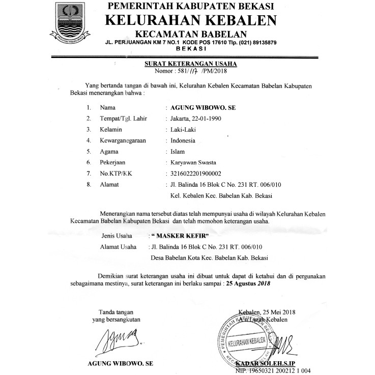 Masker Kefir 100 Original