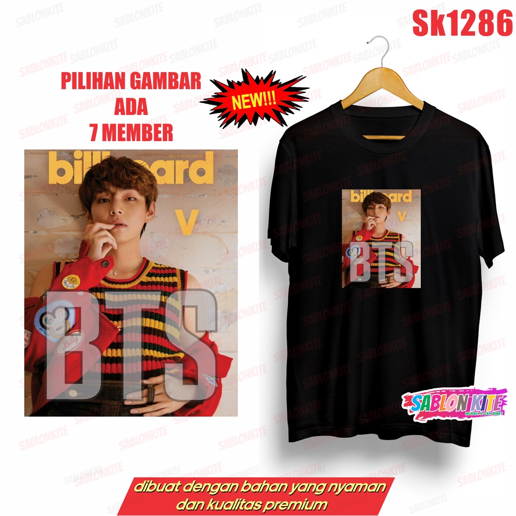 MURAH!!! KAOS KPOP BILLBOARD JUNGKOOK TAEHYUNG SK1286 JK V SG JIN JM JH  RM SK