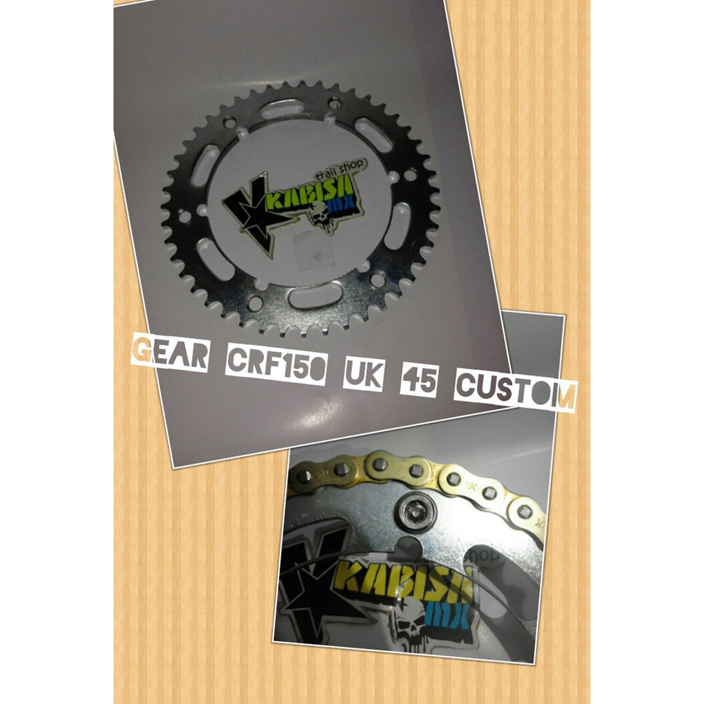 aksesoris crf150 L supermoto gear belakang uk 45-50 besi MB IWATA tazima gir crf150 supermoto