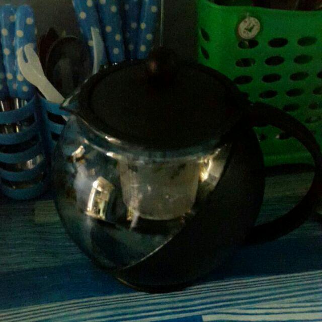 Teko Saring Teh / Teapot / Tea Coffee Pot 1250 Ml Tempat Minum Kaca Portable Set Alat Rumah Tangga