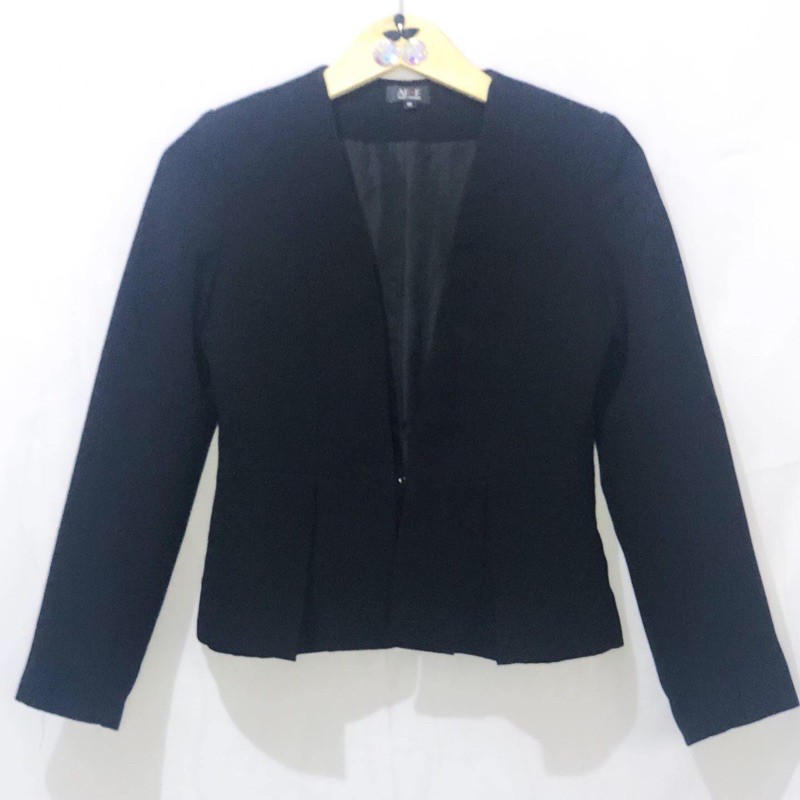 Blazer Kantor Kerja Wanita Preloved Hitam AFAF