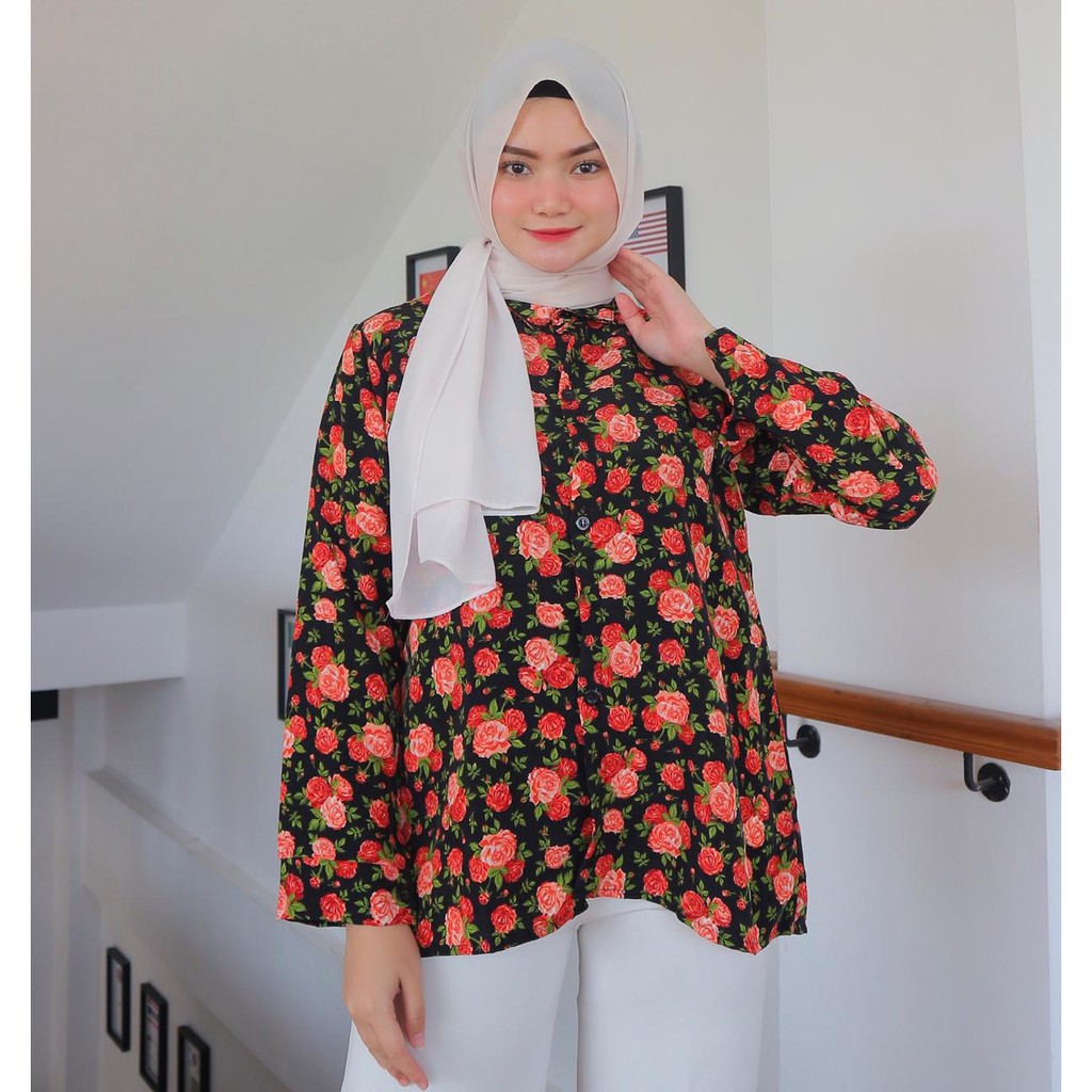 grosir_baju || Getha Top - Kemeja Wanita Motif