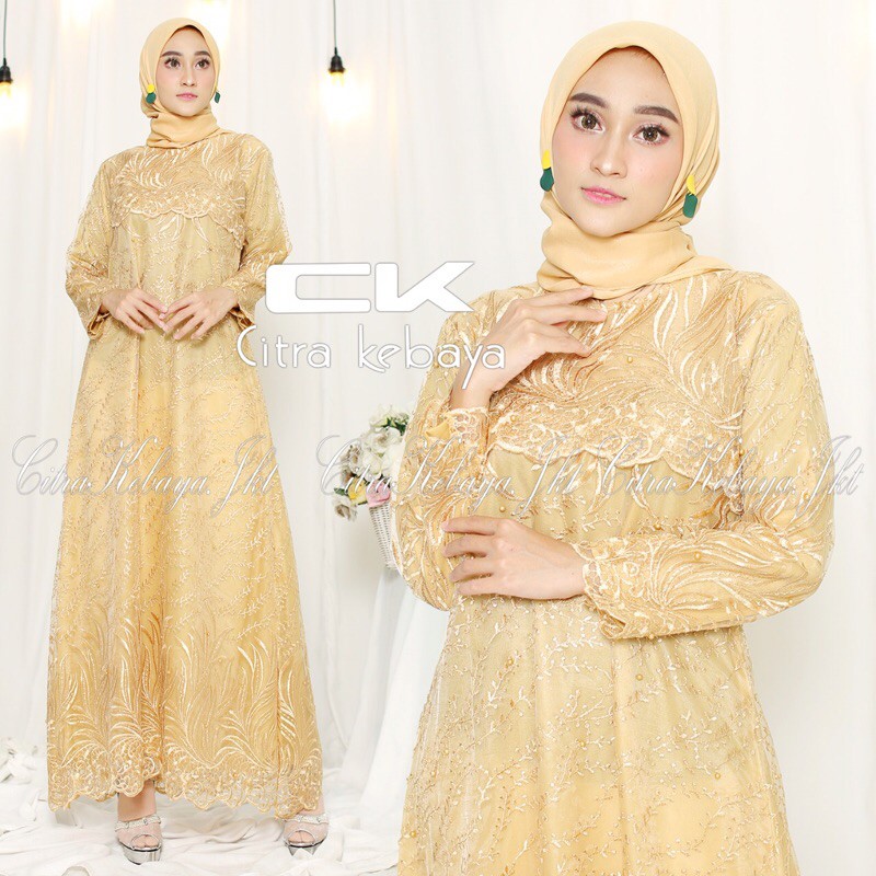 MODEL BARU GAMIS TILLE PESTA/GAMIS TILLE BORDIR/ GAMIS WISUDA/KEBAYA WISUDA/KEBAYA MURAH