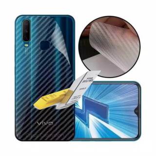 Skin Carbon Vivo Y12 Garskin Carbon Back Screen/Anti Gores