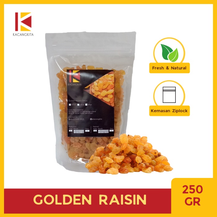 

Golden Raisin Kismis Kuning Mutiara Simin 250gr