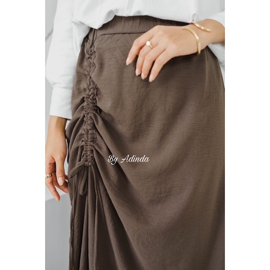 ROK KERUT TALI AIRFLOW CRINKLE SKIRT SERUT BASIC PANJANG BAWAHAN WANITA