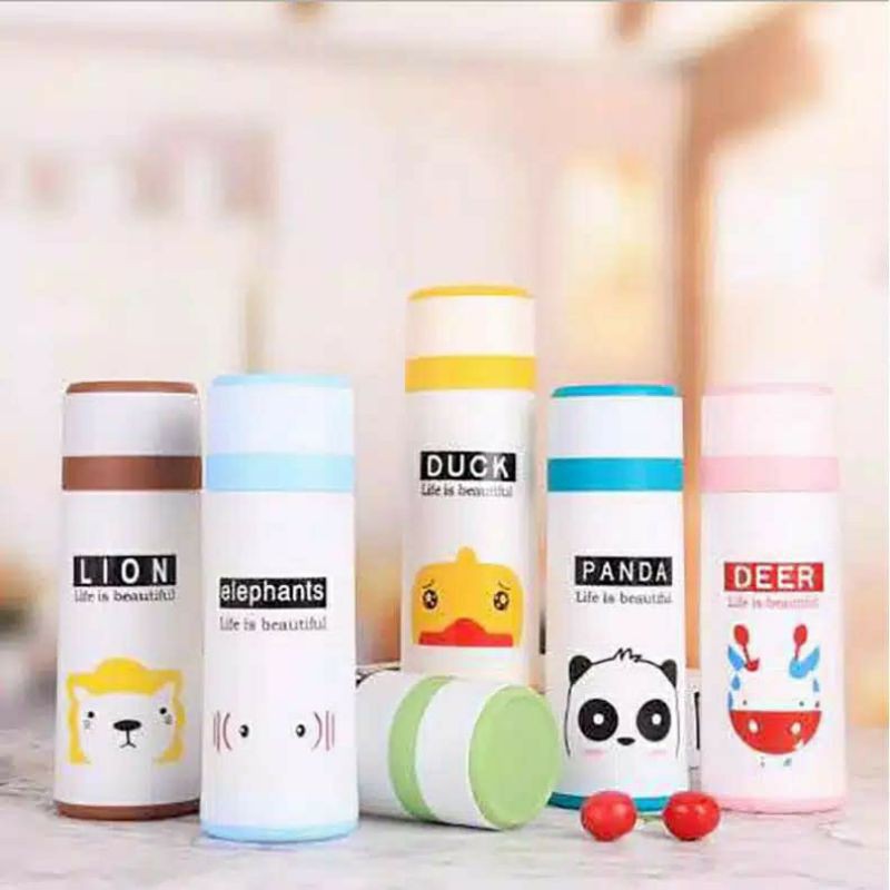 Botol Minum Kaca Animal White 500ml