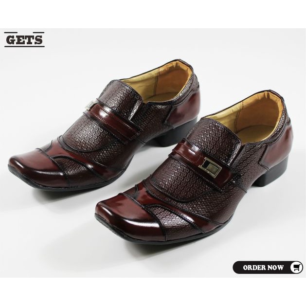 BIG SIZE 38-48 - Sepatu Pantofel Pria Kulit Model Slip On Maroon / Sepatu Formal Kantor Kerja Pesta Resmi