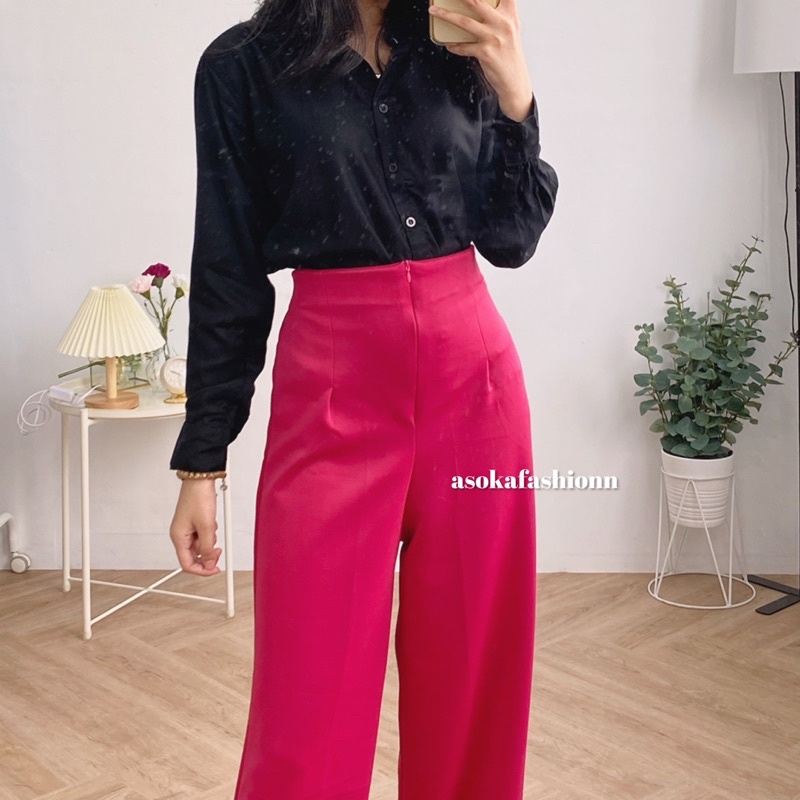 ASOKA Hana Highwaist Cullote Pants - Celana Kulot Highwaist Celana Wanita