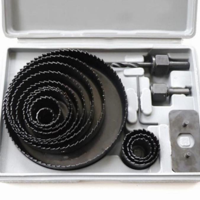 Mata Bor Hole Saw Set 16 Pcs Mata Bor Pelubang Kayu Pvc Hole Saw Kit.