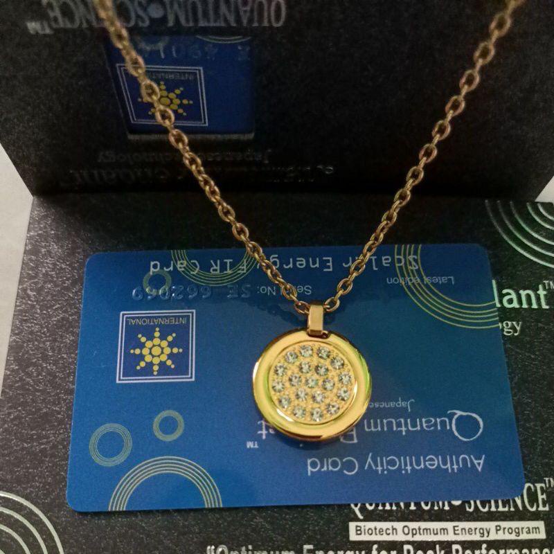 [PROMO TERBARU] 1 SET Kalung Kesehatan Quantum Pendant Permata Bio Energy - Gelang + Kalung+ Box + Sertifikat Card Original - COD