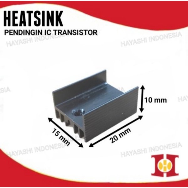 Heatsink TO 220 Pendingin IC Transistor 20x15x10mm Aluminium Heat Sink - 20pcs