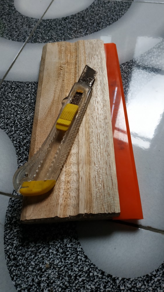 Rakel Sablon (lancip) + Free Gagang Kayu (solventbase) (orange)