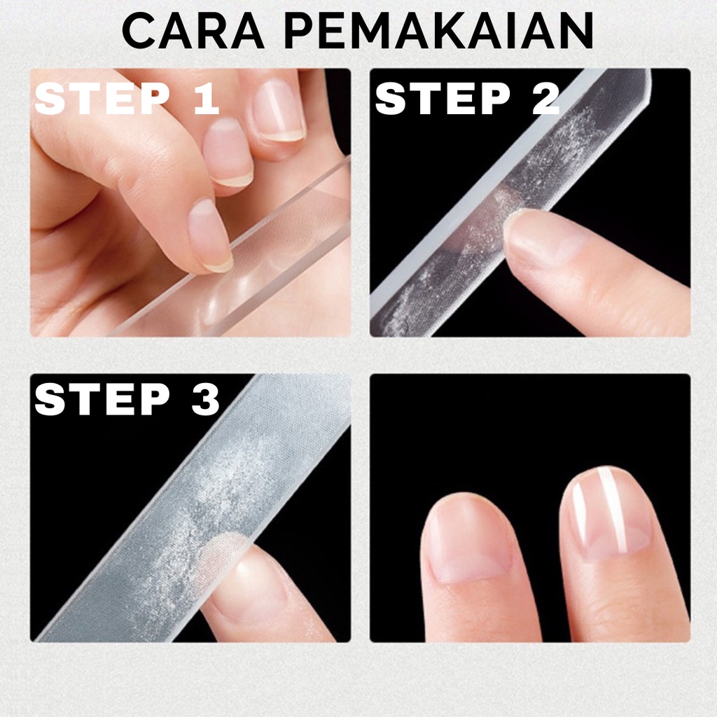 Kikir Kuku untuk Manicure Pedicure Nail Art dengan Box / Pengikir Pengkilap Kuku Nano Glass