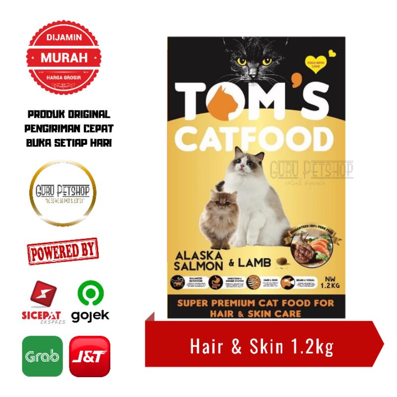 Toms Cat Food Hair Skin 1.2kg Freshpack Toms Cat Hair &amp; Skin Salmon