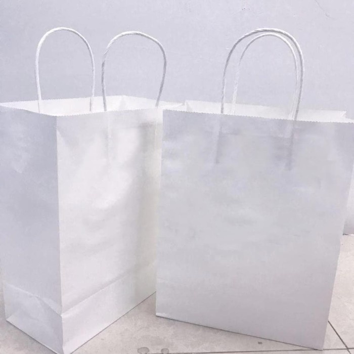 Jual Lainnya Paper Bag Putih White Natural Go Green Small Lainnya Shopee Indonesia