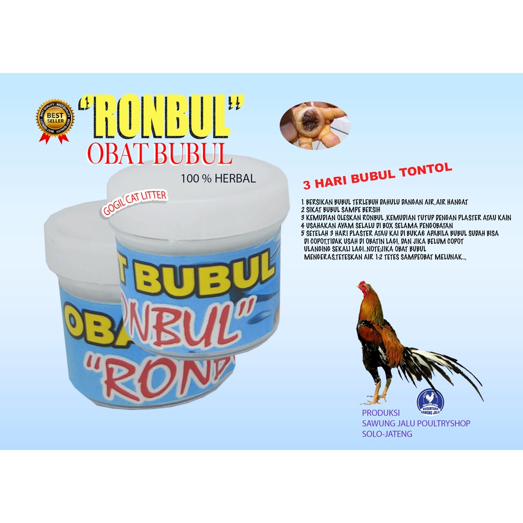 RONBUL-OBAT BUBUL AYAM-ANTI BUBUL AYAM-PENGUAT AYAM-(OBAT ,VITAMIN, DOPING AYAM,ADUAN,PETARUNG,JALU,JAGO,)