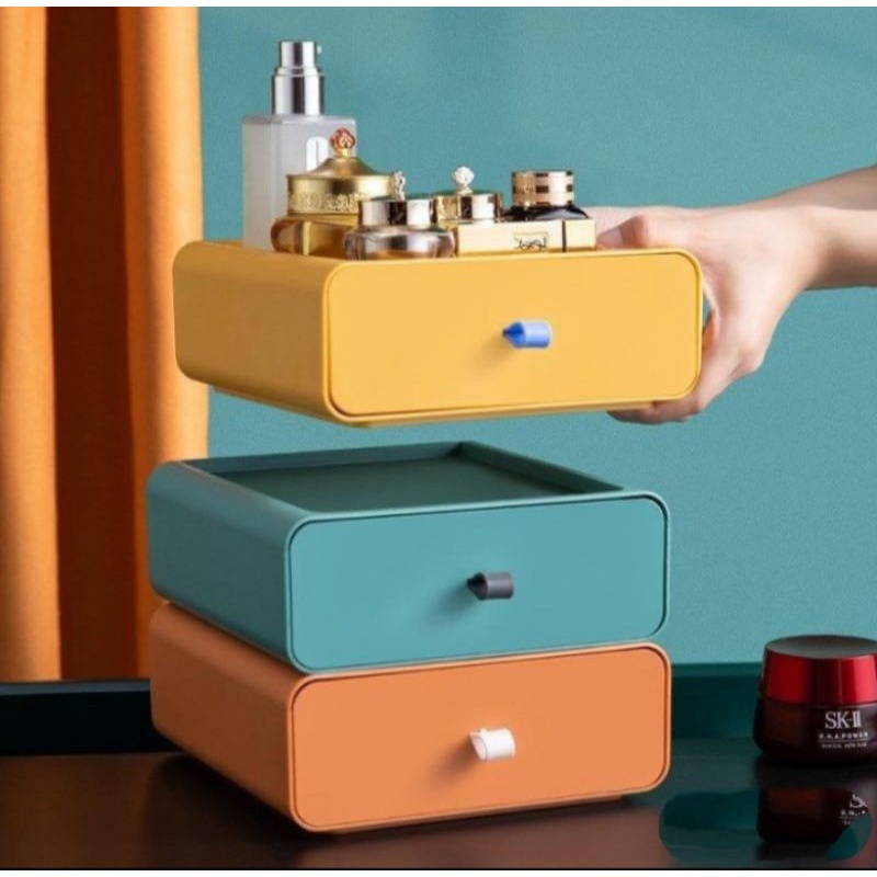 Laci kosmetik parfum lipstik bedak makeup skincare perhiasan Rak kosmetik kacamata buku pulpen