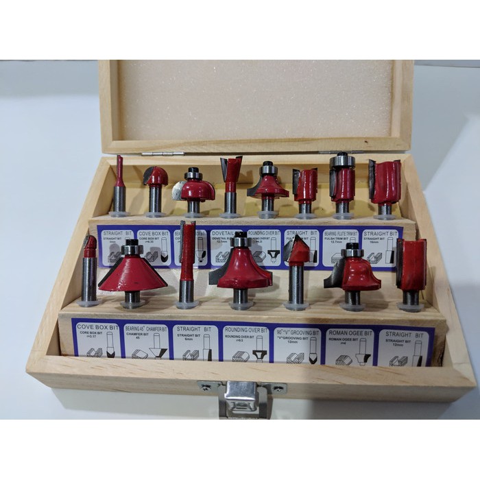 AnekaTool Mesin Router Bit Set 15 Pieces